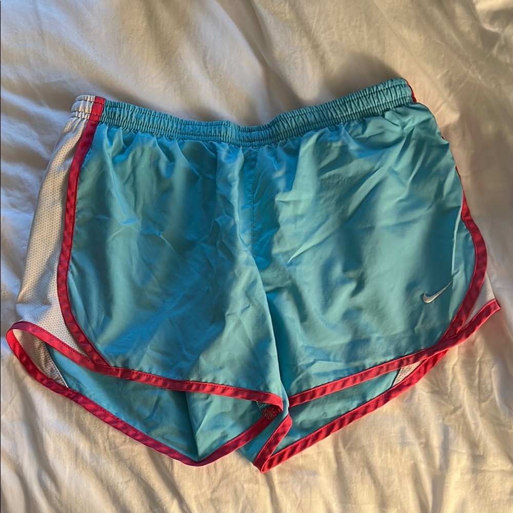 Nike Aqua Shorts with Pink Edges